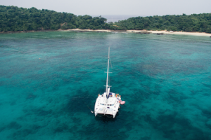 Maython catamaran and sea